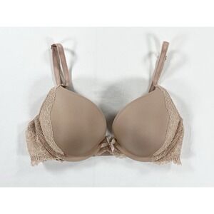 Victoria's Secret Dream Angels Lace Smooth Push-Up Bra Underwire Padded Nude 34C